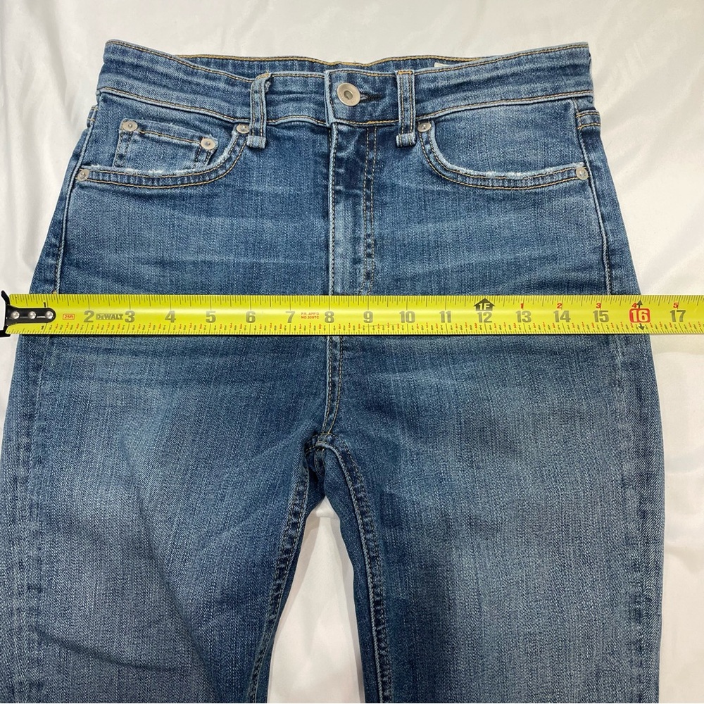 Rag & Bone Nina High Rise Ankle Flare Jeans Denim Straight Leg Raw Hem Frayed 25 - Picture 14 of 16